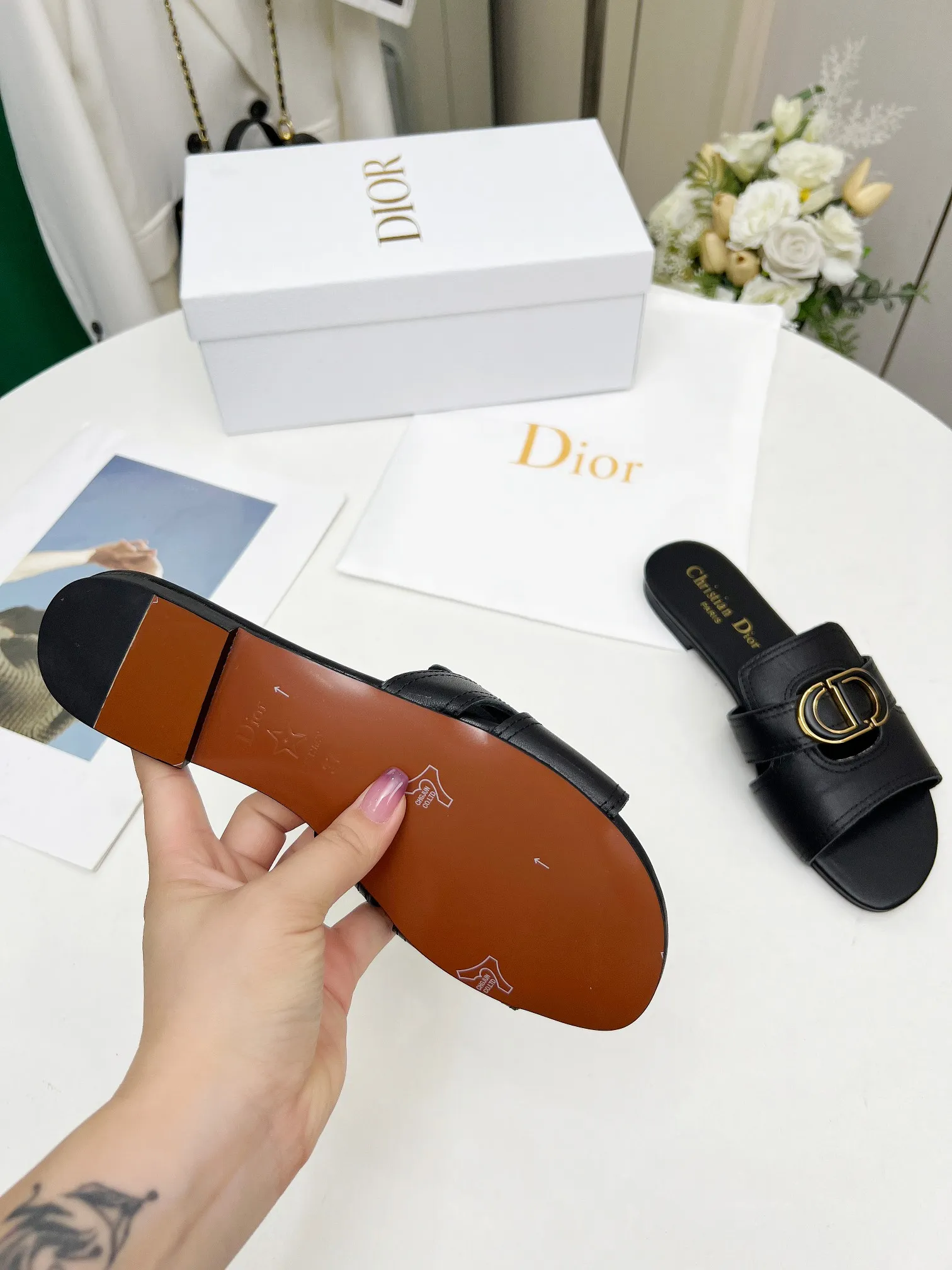 👟👟Ex-factory price 360👟👟 Genuine leather base +30 Dior spring and summer new model 6 colors optional code size 35-42